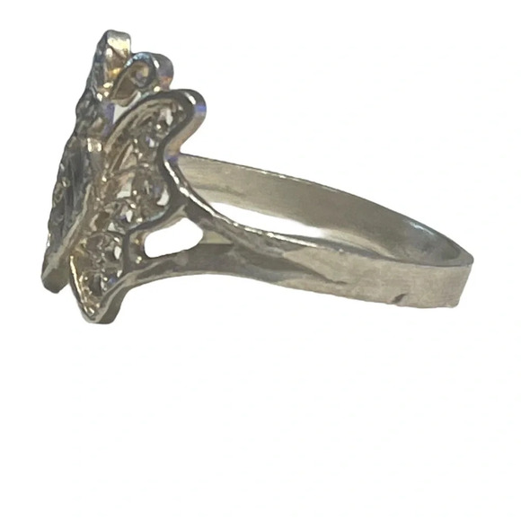 Sterling Silver Diamond-Cut Butterfly Ring - Picture 6 of 8